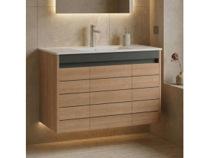 Waschtischunterschrank „Ricato 100“ – 101 x 47 x 62 cm – Walnuss 2