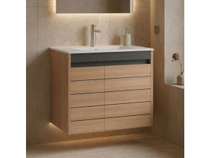 Waschtischunterschrank „Ricato 80“ – 81 x 47 x 62 cm – Walnuss 2