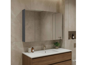 Badezimmerschrank mit Spiegel „Side 100“ – 100 x 16 x 66 cm – Anthrazit matt 2