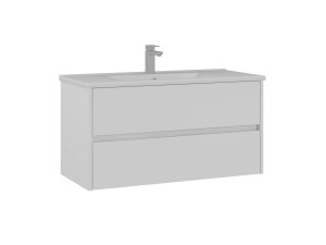 Waschtischunterschrank „Side 100 v3“ – 100 x 45 x 52 cm – Mattweiß