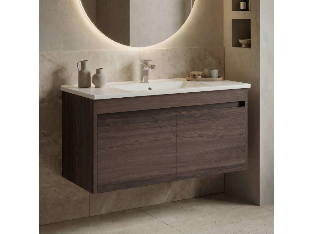 Waschtischunterschrank „Side 100 v3“ – 100 x 45 x 52 cm – Dark Walnut
