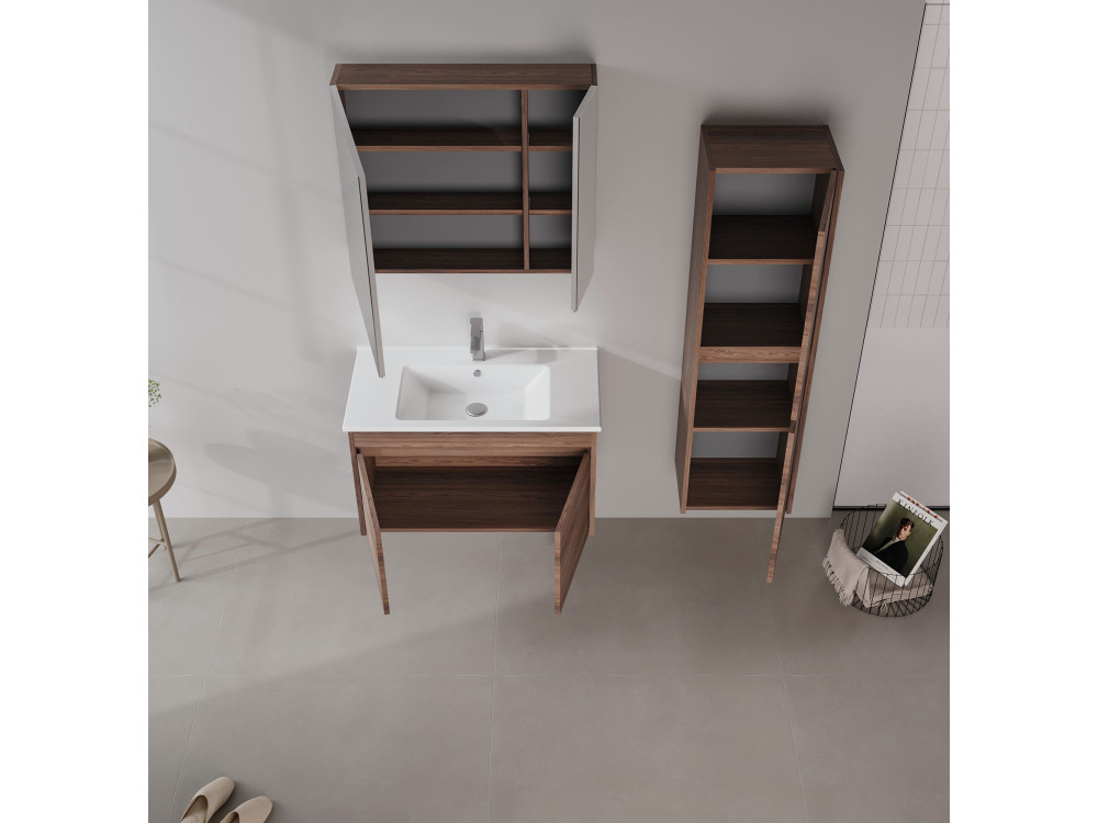 Waschtischunterschrank „Side 85 v2“ – 85 x 45 x 52 cm – Dark Walnut