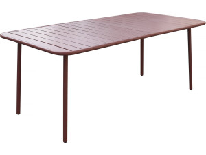 Gartentisch aus Metall „Bilbao“ – 180 x 90 x 71 cm – Terrakotta
