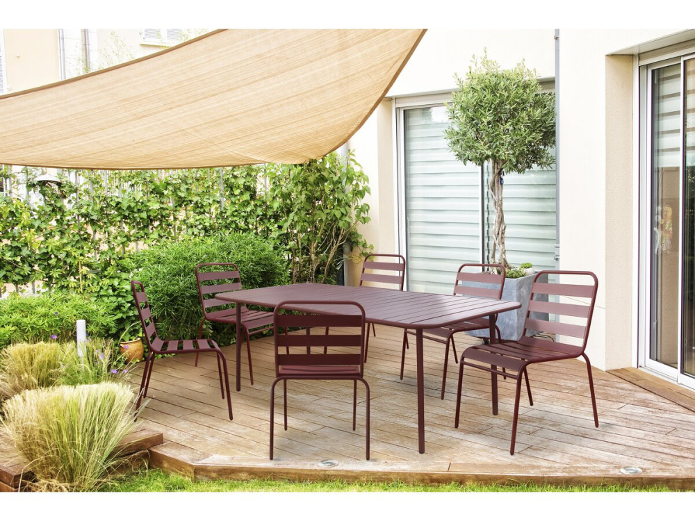 Gartentisch aus Metall „Bilbao“ – 180 x 90 x 71 cm – Terrakotta