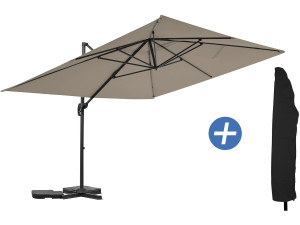 Gartenschirm "Sky 4" aus Aluminium - 3 x 4 m - Taupe - Mit Schutzhülle