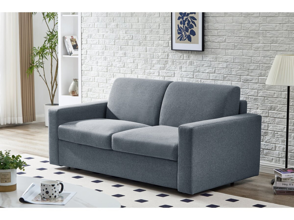 Express-Sofa "Diana" mit Schlaffunktion aus Stoff, 120 cm Bett, 2 Plätze, Grau