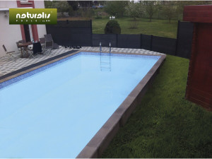 Betonpool in Holzoptik Bausatz Rechteckig "Naturalis" - 6.09 x 3.24 x 1.40 m 2