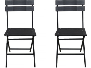 Klappbarer Gartenstuhl aus Kunststoff im 2er-Set "Tenerife" - Anthrazitgrau