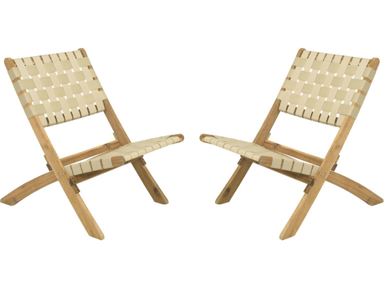 Satz von 2 Gartenstühlen aus Holz "Hanoi" - Beige