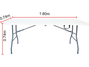 Klapptisch für Garten "Foldy" - 180 x 74 x 74 cm - Weiß 2