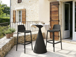 Garten-Bistro-Hochtisch ⌀80 cm "Néora" - Schwarz 2