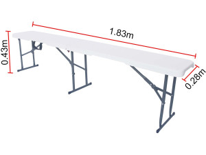 Klappbank "Foldy" - 183 x 28 x 43 cm - Weiß 2