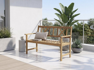 Gartenbank aus Holz 120 cm "Surabaya" - 2 Sitzplätze - Braun 2