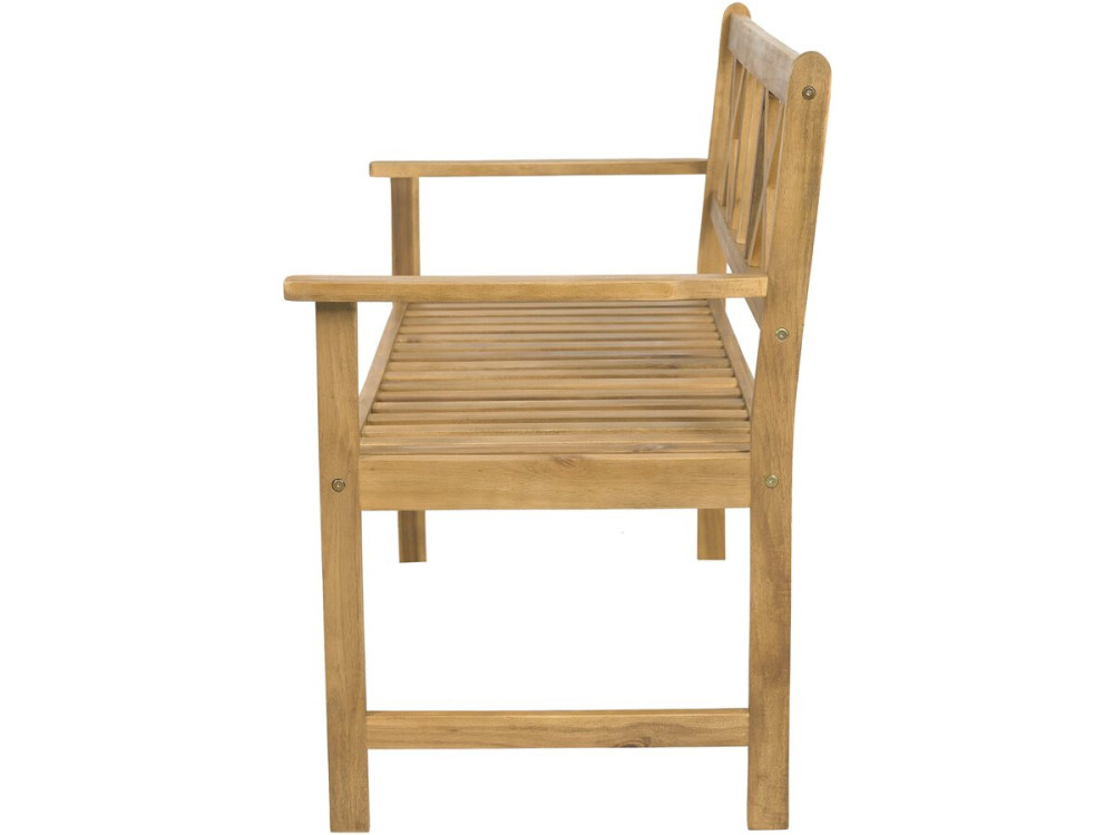 Gartenbank aus Holz 120 cm "Surabaya" - 2 Sitzplätze - Braun