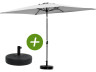 Sonnenschirm "Sol 2" - Rechteckig - 2 x 3 m - Grau + Platten zur Beschwerung inbegriffen