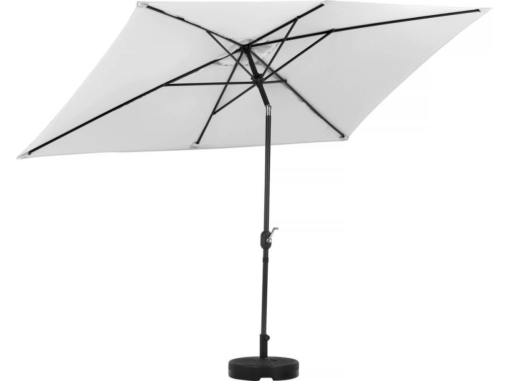 Sonnenschirm "Sol 2" - Rechteckig - 2 x 3 m - Grau + Platten zur Beschwerung inbegriffen
