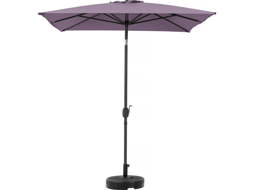 Sonnenschirm "Sol 2" - Rechteckig - 2 x 3 m - Lila + Platten zur Beschwerung inbegriffen