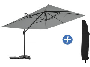 Aluminium Gartenschirm "Sky 4" - 3 x 4 m - Grau - Mit Schutzhülle