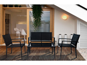 Gartenlounge "Lino" - 4 Personen  - Schwarz 2