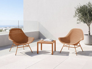 2er-Set Gartensessel mit Couchtisch "Soléna" - Orange 2
