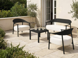 Gartenmöbel aus Metall und Kunststoff "Céora" - 4 Sitzplätze - Schwarz 2