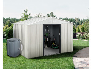 Metall-Gartenhaus "Nebraska" - 5,29 M² mit Dachrinne und Wasserauffangbehälter 2
