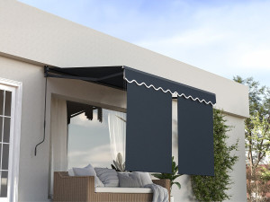 Markise mit Volant aus Aluminium 2 x 3 m "Shadow" - Anthrazitgrau 2
