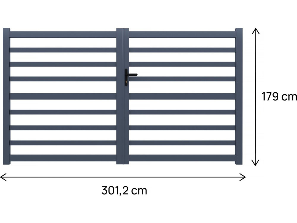 Aluminium-Portal "Martin" - 300 x 180 cm - Grau