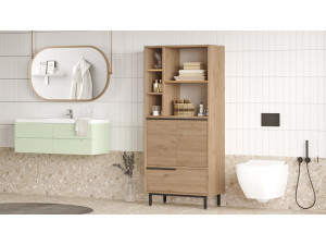 Holzschrank "Calvin" - 74 x 35 x 161 cm - Braun 2