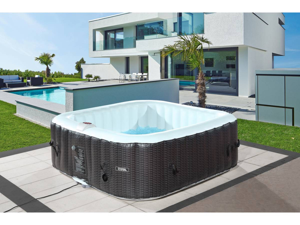 Aufblasbarer Whirlpool Nice aus PVC - 6 Plätze - Braun/Creme