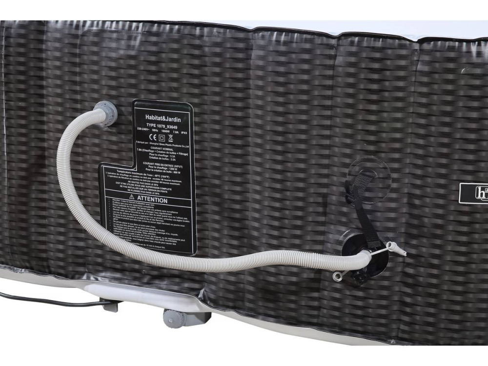 Aufblasbarer Whirlpool Nice aus PVC - 6 Plätze - Braun/Creme