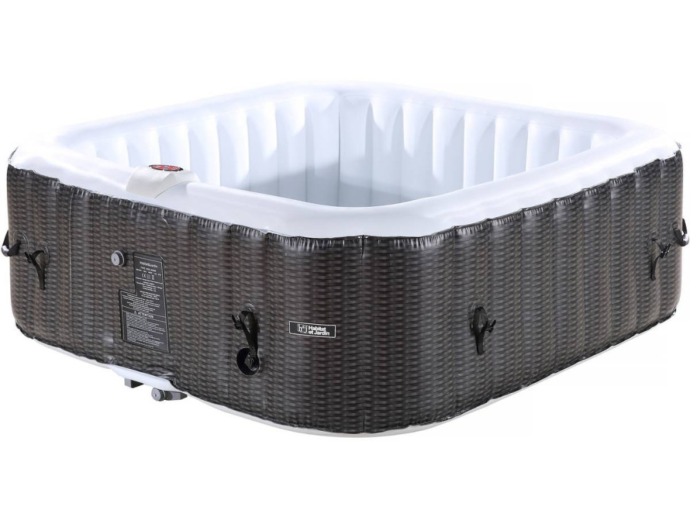Aufblasbarer Whirlpool Nice aus PVC - 6 Plätze - Braun/Creme