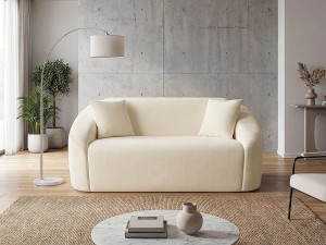 Fixes gerades Sofa aus Stoff "Ondine" - 2-Sitzer - Beige 2