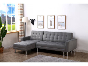 Ecksofa reversibel mit Schlaffunktion "Theo"- 4 Personen - Grau 2
