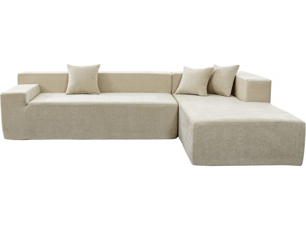 Ecksofa „Tessaro“ mit strukturiertem Stoffbezug – 4-Sitzer – Beige