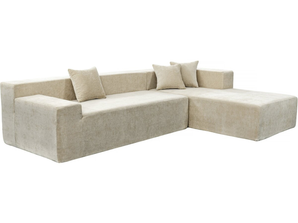 Ecksofa „Tessaro“ mit strukturiertem Stoffbezug – 4-Sitzer – Beige