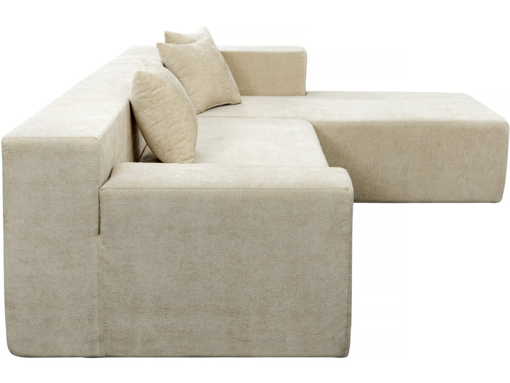 Ecksofa „Tessaro“ mit strukturiertem Stoffbezug – 4-Sitzer – Beige