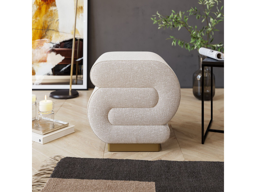 Sitzsack aus Holz "Sally" 40 x 42 x 42 cm - Creme
