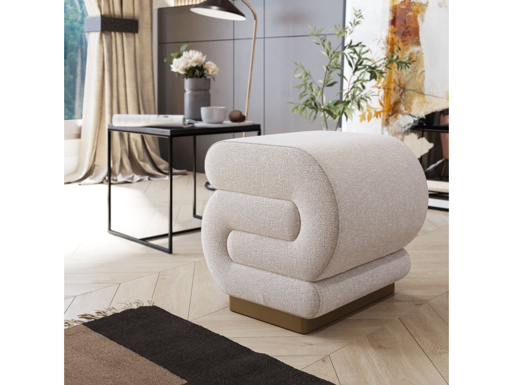 Sitzsack aus Holz "Sally" 40 x 42 x 42 cm - Creme