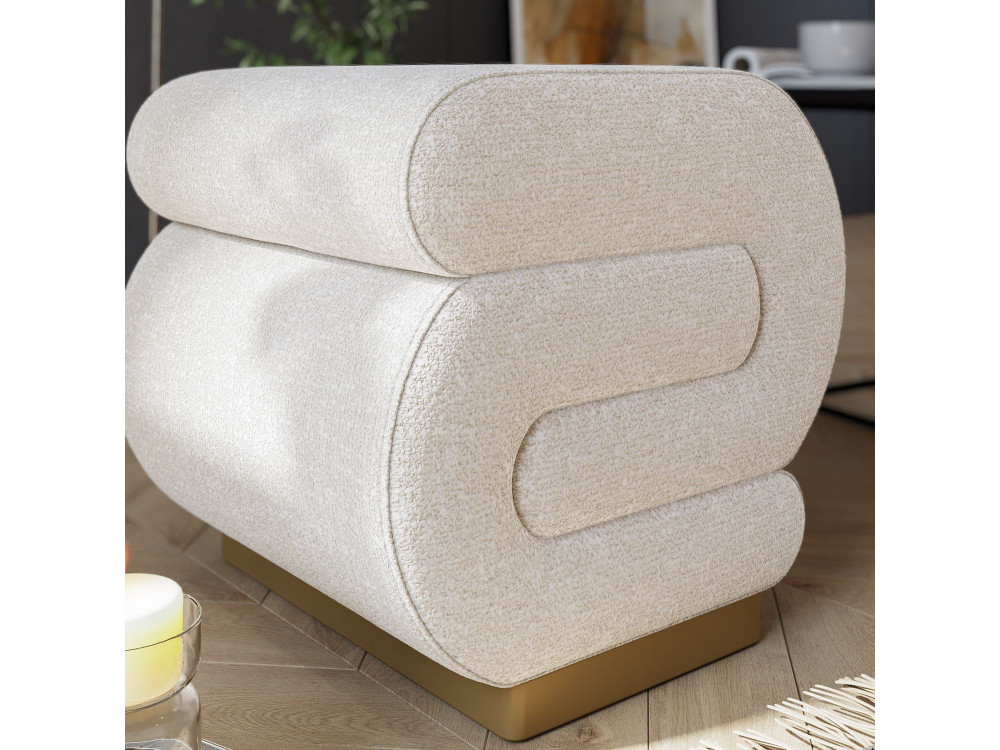 Sitzsack aus Holz "Sally" 40 x 42 x 42 cm - Creme