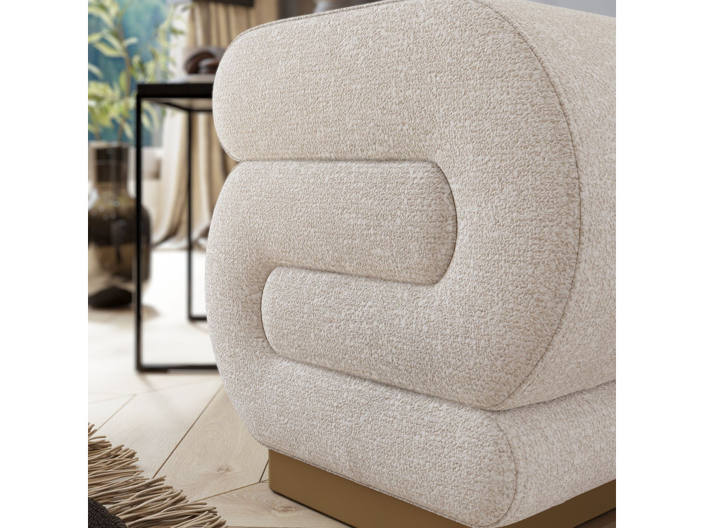 Sitzsack aus Holz "Sally" 40 x 42 x 42 cm - Creme