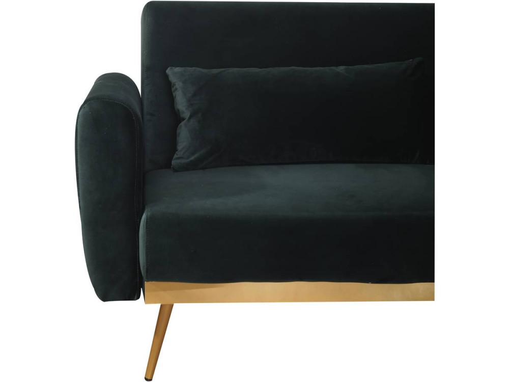 Schlafsofa aus Samt "Donia" - 203 x 81 x 83 cm - 3-Sitzer - Dunkelgrün