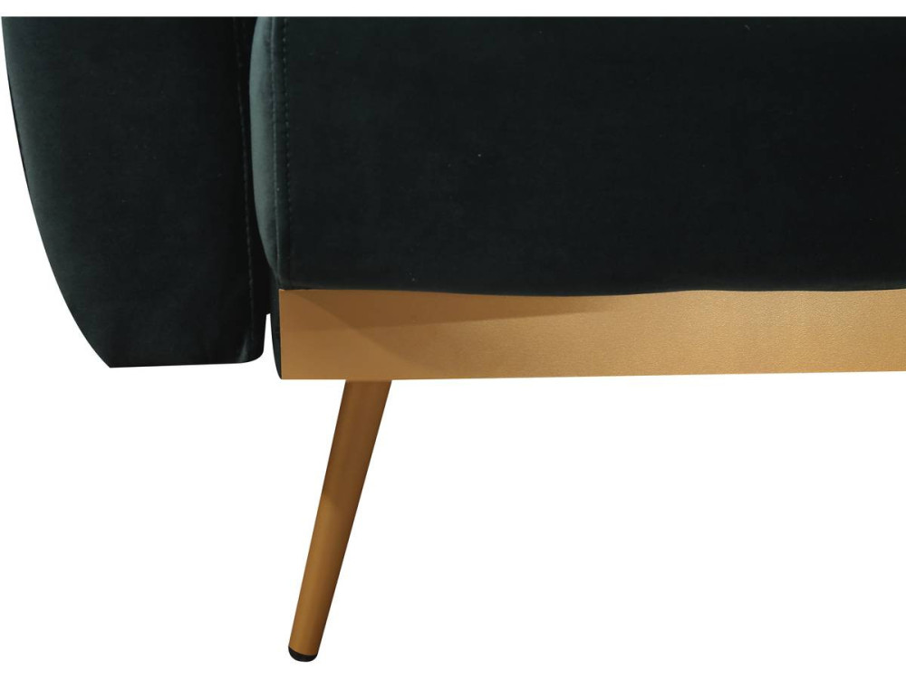 Schlafsofa aus Samt "Donia" - 203 x 81 x 83 cm - 3-Sitzer - Dunkelgrün