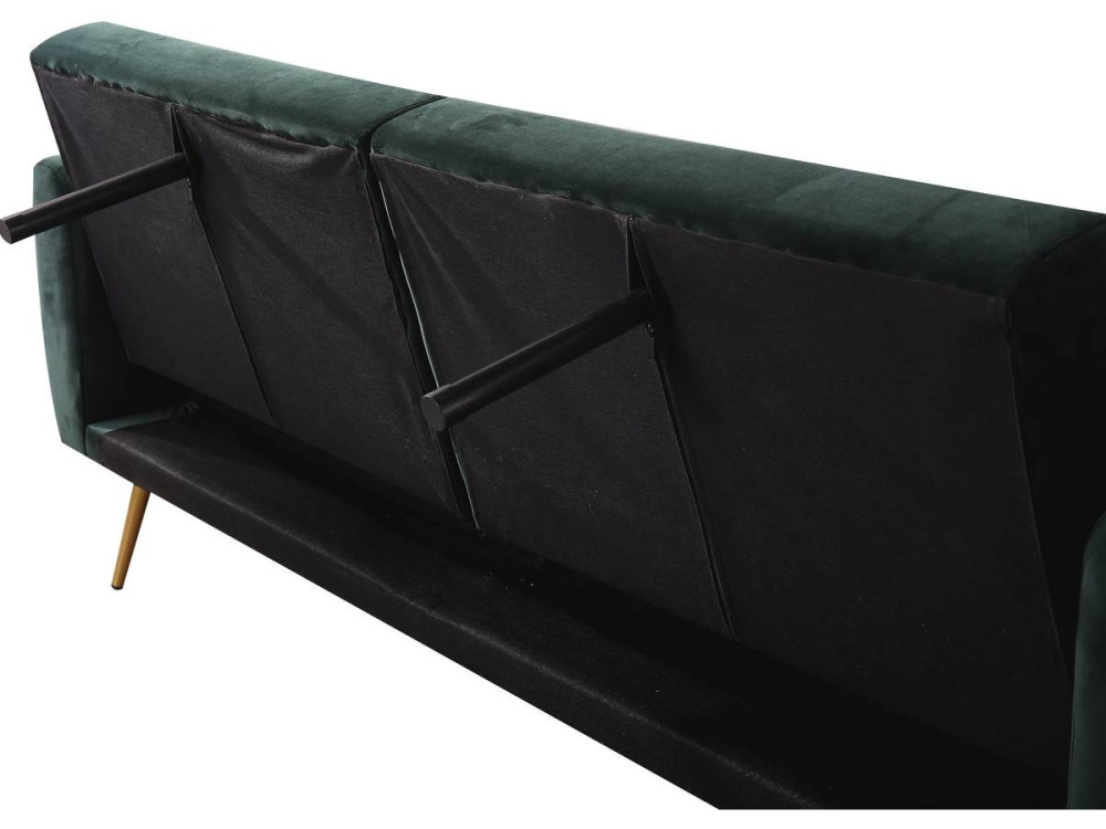 Schlafsofa aus Samt "Donia" - 203 x 81 x 83 cm - 3-Sitzer - Dunkelgrün