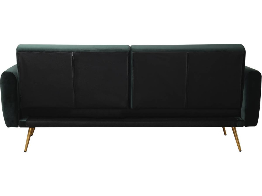 Schlafsofa aus Samt "Donia" - 203 x 81 x 83 cm - 3-Sitzer - Dunkelgrün