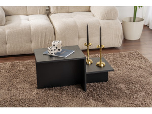 Couchtisch aus Holz "Harmony" 80 x 40 x 40 cm - Schwarzes Holz 2