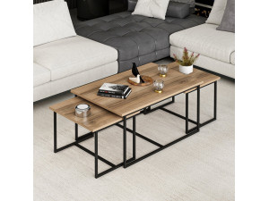 Satztisch (3 Teile) aus Holz "Levada" - 90 x 60 x 42 cm - Nussbaum 2