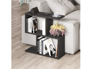 Couchtisch aus Holz "Homemania" - 60 x 20 x 60 cm - Schwarzes Holz 2