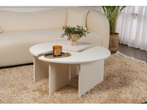 Couchtisch aus Holz "Moira" 90 x 90 x 41 cm - Holzweiß 2