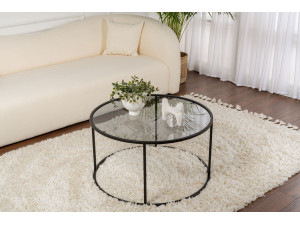 Couchtisch aus Metall „Aurum” – 80 x 80 x 43 cm – Schwarzgrau 2